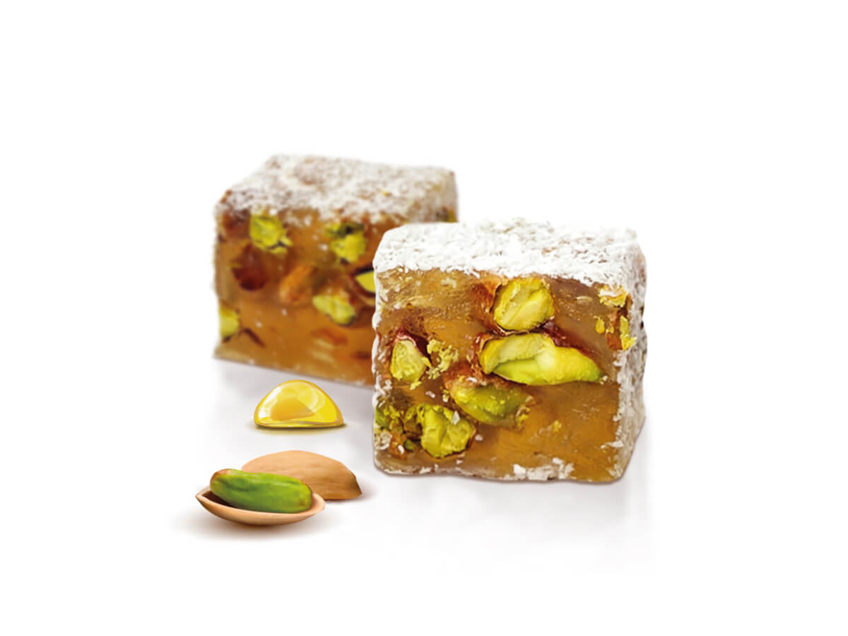 Hindistan Cevizi Kaplı Bal Aromalı Fıstıklı Lokum